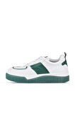 Bueno Shoes Beyaz Yeşil Deri Kadın Spor Ayakkabı 01wz10401