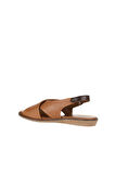 Bueno Shoes Taba Koyu-kahve Deri Kadın Düz Sandalet 01wu8213