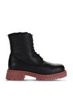 Bueno Shoes Siyah Pembe Deri Kadın Topuklu Bot 01wz1405