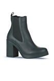 Bueno Shoes Yeşil Deri Kadın Topuklu Bot 01wz3202