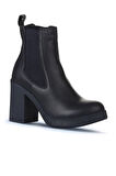 Bueno Shoes Lacivert Deri Kadın Topuklu Bot 01wz3202