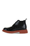 Bueno Shoes Siyah Pembe Açma Deri Kadın Düz Bot 01wz4002