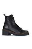 Bueno Shoes Siyah Deri Kadın Topuklu Bot 01wz4400