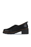 Bueno Shoes Siyah Deri Kadın Topuklu Ayakkabı 01wz4403