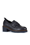 Bueno Shoes Lacivert Deri Kadın Topuklu Ayakkabı 01wz4404