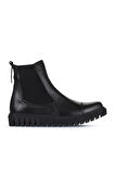 Bueno Shoes Siyah Deri Kadın Düz Bot 01wz5202