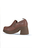 Bueno Shoes Vizon Koyu Deri Kadın Topuklu Ayakkabı 01wz7004