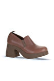 Bueno Shoes Vizon Koyu Deri Kadın Topuklu Ayakkabı 01wz7004