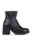 Bueno Shoes Siyah Deri Kadın Topuklu Bot 01wz7100