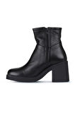 Bueno Shoes Siyah Deri Kadın Topuklu Bot 01wz7100