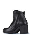 Bueno Shoes Siyah Deri Kadın Topuklu Bot 01wz7107