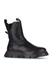 Bueno Shoes Siyah Deri Kadın Dolgu Topuklu Bot 01wz1504
