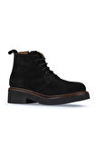 Bueno Shoes Siyah Süet Kadın Topuklu Bot 01wz4304