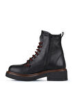 Bueno Shoes Siyah Bordo Deri Kadın Düz Bot 01wz4306
