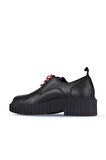 Bueno Shoes Siyah Kırmızı Deri Kadın Klasik Ayakkabı 01wz6300