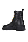 Bueno Shoes Siyah Sarı Deri Kadın Düz Bot 01wz6301