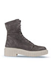 Bueno Shoes Gri Koyu Süet Kadın Düz Bot 01wz6307
