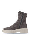 Bueno Shoes Gri Koyu Süet Kadın Düz Bot 01wz6307