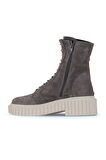Bueno Shoes Gri Koyu Süet Kadın Düz Bot 01wz6307