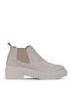 Bueno Shoes Bej Süet Kadın Topuklu Bot 01wz6311