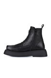 Bueno Shoes Siyah Deri Kadın Dolgu Topuklu Bot 01wz6405
