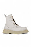 Bueno Shoes Bej Deri Kadın Dolgu Topuklu Bot 01wz6405
