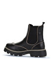 Bueno Shoes Siyah Gri Deri Kadın Düz Bot 01wz6505