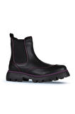 Bueno Shoes Siyah Mor Deri Kadın Düz Bot 01wz6505