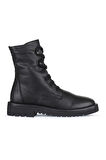 Bueno Shoes Siyah Deri Kadın Düz Bot 01wz6701