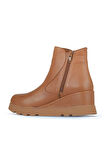Bueno Shoes Taba Deri Kadın Dolgu Topuklu Bot 01wz7201