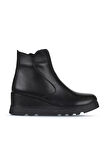 Bueno Shoes Siyah Deri Kadın Dolgu Topuklu Bot 01wz7201