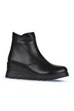 Bueno Shoes Siyah Deri Kadın Dolgu Topuklu Bot 01wz7201