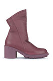 Bueno Shoes Mor Deri Kadın Topuklu Bot 01wz7905