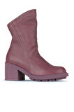 Bueno Shoes Mor Deri Kadın Topuklu Bot 01wz7905