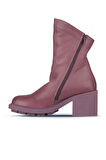 Bueno Shoes Mor Deri Kadın Topuklu Bot 01wz7905