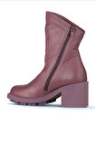 Bueno Shoes Mor Deri Kadın Topuklu Bot 01wz7905