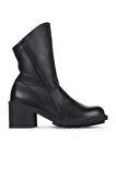 Bueno Shoes Siyah Deri Kadın Topuklu Bot 01wz7905