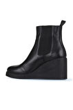 Bueno Shoes Siyah Deri Kadın Dolgu Topuklu Bot 01wz8302