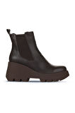 Bueno Shoes Kahverengi Deri Kadın Dolgu Topuklu Bot 01wz8403