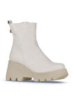 Bueno Shoes Bej Deri Kadın Dolgu Topuklu Bot 01wz8404
