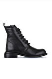 Bueno Shoes Siyah Deri Kadın Düz Bot 01wz6805