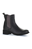 Bueno Shoes Gri Koyu Deri Kadın Topuklu Bot 01wz7404