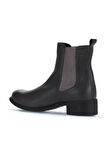 Bueno Shoes Gri Koyu Deri Kadın Topuklu Bot 01wz7404