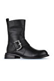 Bueno Shoes Siyah Deri Kadın Düz Bot 01wz6800