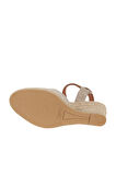 Bueno Shoes Bej Süet Kadın Dolgu Topuklu Sandalet 14ws7205