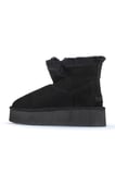 Bueno Shoes Siyah Süet Kadın Dolgu Topuklu Bot 05ag2104054