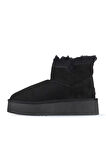 Bueno Shoes Siyah Süet Kadın Dolgu Topuklu Bot 05ag2104054