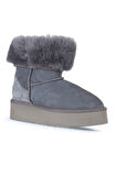 Bueno Shoes Mavi Süet Kadın Dolgu Topuklu Bot 05ag2024054