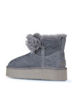 Bueno Shoes Mavi Süet Kadın Dolgu Topuklu Bot 05ag2104054