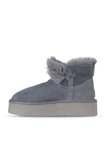 Bueno Shoes Mavi Süet Kadın Dolgu Topuklu Bot 05ag2104054